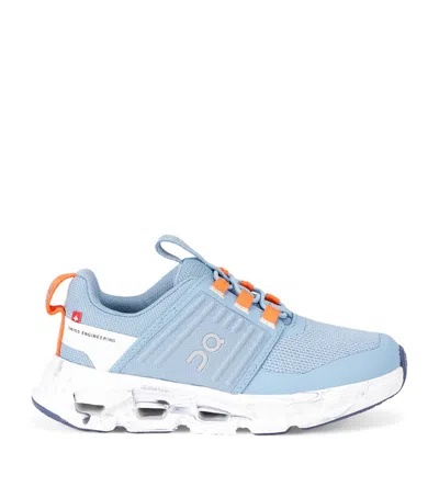 On Mid Blue Kids' Cloudswift Mesh Low-top Trainers Eur 31.5 /13 Uk In Blue