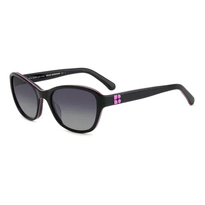 Kate Spade New York Gold 56mm Gradient Rectangular Sunglasses In Black