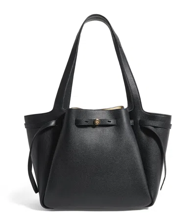 Tory Burch Tote Bag With Double Handles And Gold-tone Hardware In Black