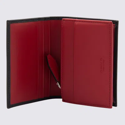 Ferragamo Compact Textured Leather Wallets In Black