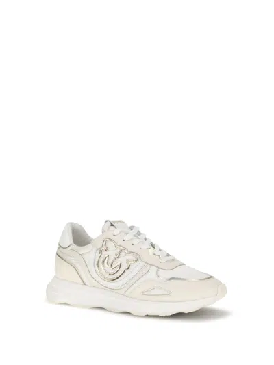 Pinko Suede Zoe Sneakers With Logo In Neutral