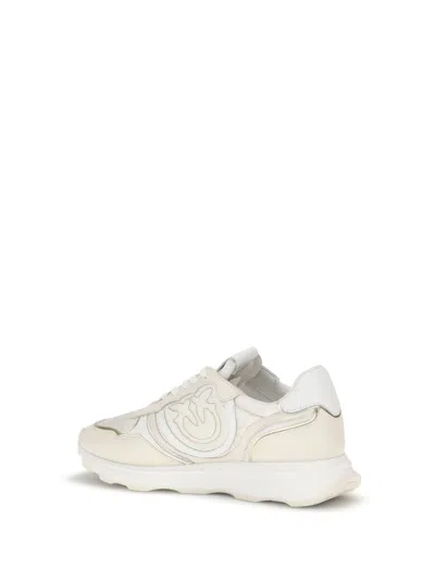 Pinko Suede Zoe Sneakers With Logo In Neutral