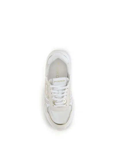 Pinko Suede Zoe Sneakers With Logo In Neutral