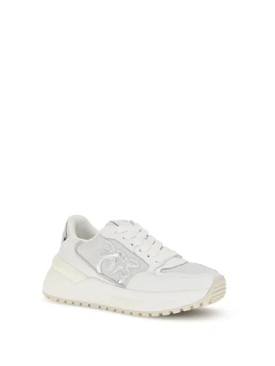 Pinko Logo And Mirrored Detail Sneakers In White