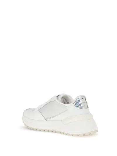 Pinko Logo And Mirrored Detail Sneakers In White