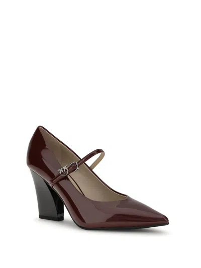 Pinko Bordeaux Calf Leather Bos Taurus High Heel Pumps In Burgundy