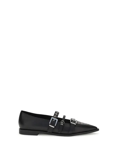 Pinko Studded Ballerinas In Black