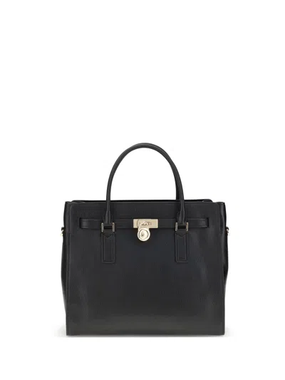 Michael Kors Leather Shoulder Bag In Black