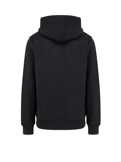 Givenchy Logo Stamp Zip-up Hooded Sweatshirt In Black