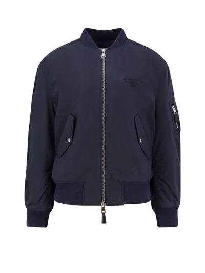 Givenchy Contemporary Cotton Blend Bomber Jacket In Blue