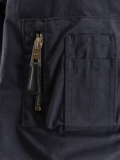 Givenchy Contemporary Cotton Blend Bomber Jacket In Blue