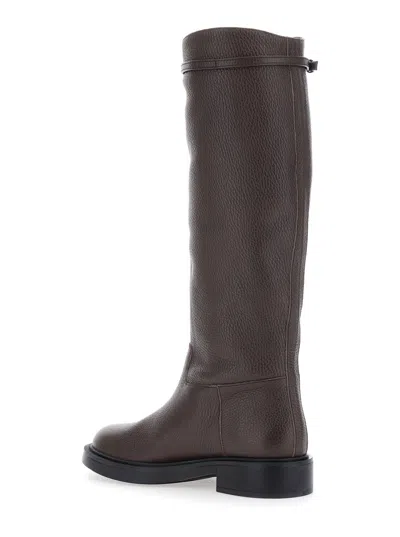 Pollini Stivale Donna Vitello Bottalato In Brown