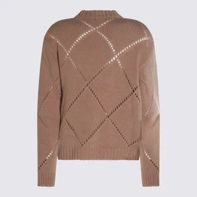 Zanone Diamond-pattern Knit Sweater In Brown