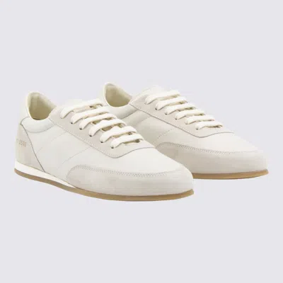 Common Projects Minimal Leather And Suede Low-top Runner Sneakers In White