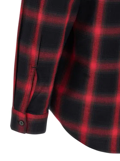 Diesel Button-up Shirt With Bold Checkered Pattern In Red