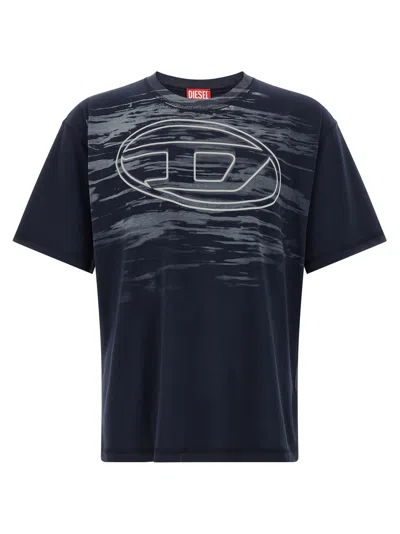Diesel Cotton T-shirt With Oval D Print In Black