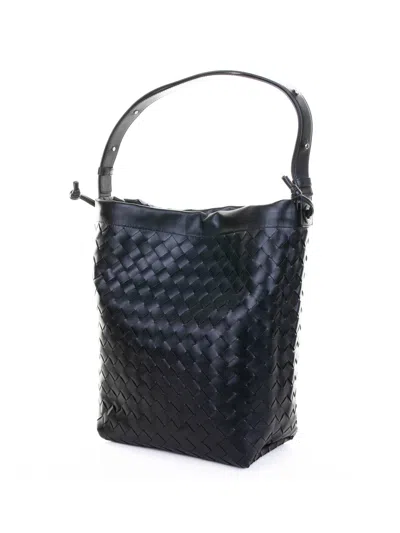 Bottega Veneta Men Bucket Intrecciato Biblioteca Leather Shoulder Bag In Multi
