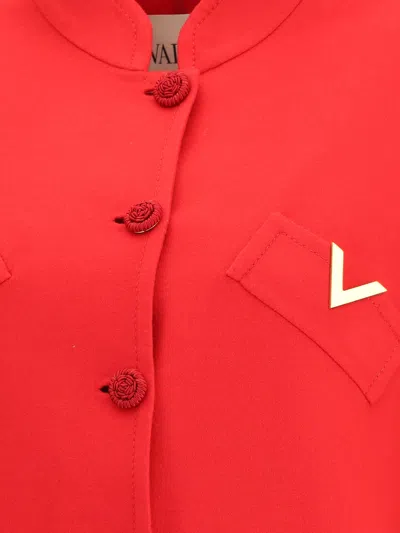 Valentino Wool And Cashmere Coat In Red