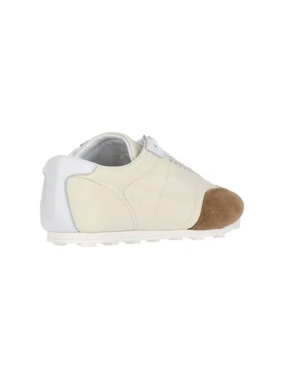 Marni Softy Soccer Suede-detail Leather Sneakers In White