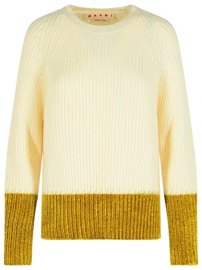 Marni Multicolor Fleece Wool Sweatshirt In Neutral