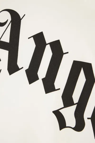 Palm Angels Oversized Logo Back Curved Short Sleeves T-shirt In White