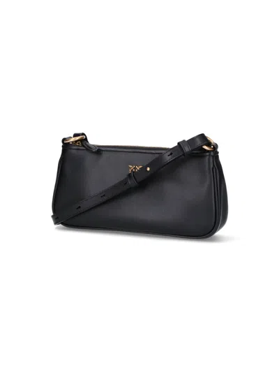 Pinko Leather Mini Baguette Bag In Black