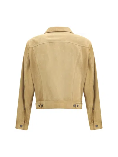 Dsquared2 Men Suede Jacket In Nude