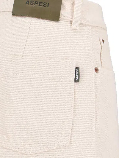 Aspesi High-waisted Wide-leg Pants With Belt Loops And Seam Details In Neutral