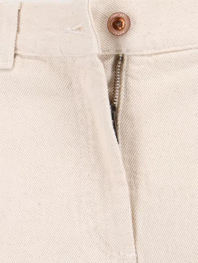 Aspesi High-waisted Wide-leg Pants With Belt Loops And Seam Details In Neutral