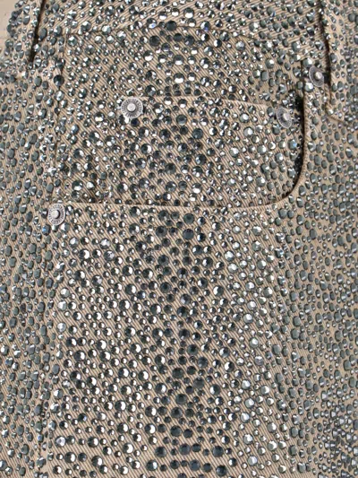 Golden Goose Straight-leg Pants With Gradient Crystal Embellishment In Gold