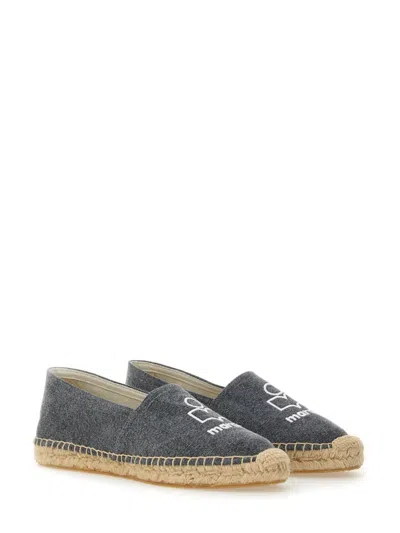 Isabel Marant Natural Beige Canvas Slip-on Espadrille Sneakers In Blue