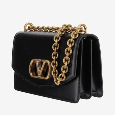 Valentino Vain Leather Shoulder Bag In Black