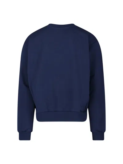 Marni Navy Logo Patch Sweatshirt In Blue