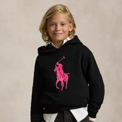 Polo Ralph Lauren Ralph Lauren Pink Pony Fleece Hoodie In Black