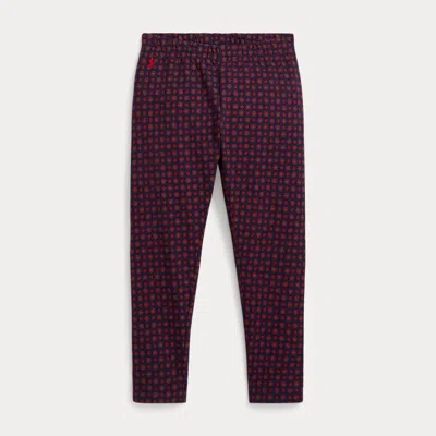Polo Ralph Lauren Ralph Lauren Floral Stretch Jersey Legging In Burgundy