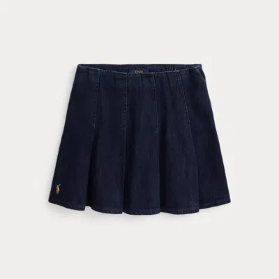 Polo Ralph Lauren Pleated Denim Skirt In Blue