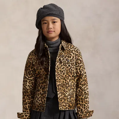 Polo Ralph Lauren Ralph Lauren Leopard-print Denim Trucker Jacket In Brown