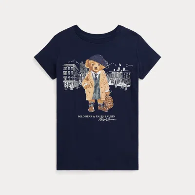 Polo Ralph Lauren Cotton T-shirt With Print In Blue