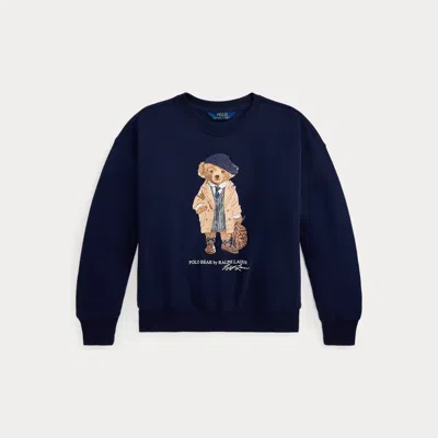 Polo Ralph Lauren Ralph Lauren Polo Bear Fleece Boxy Sweatshirt In Blue