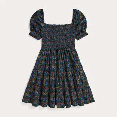 Polo Ralph Lauren Ralph Lauren Floral Smocked Cotton Jersey Dress In Multi