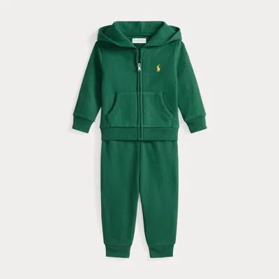Ralph Lauren Magic Fleece Hoodie & Joggers Set In Green