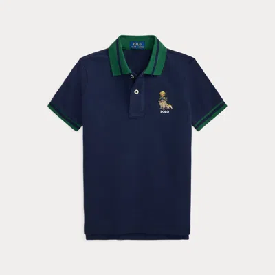 Polo Ralph Lauren Polo Bear Cotton Polo Shirt In Blue