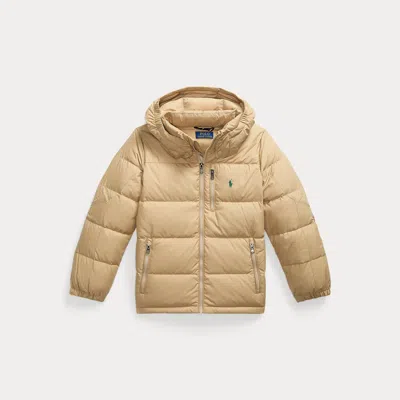 Polo Ralph Lauren Hooded Puffer Jacket In Brown