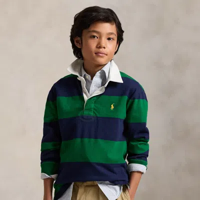 Polo Ralph Lauren Big Boys The Iconic Rugby Shirt In Green