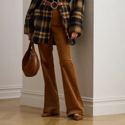 Ralph Lauren Women's High Rise Corduroy Flare Pants In Brown
