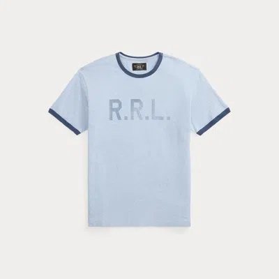 Double Rl Ralph Lauren Logo Jersey Ringer T-shirt In Blue
