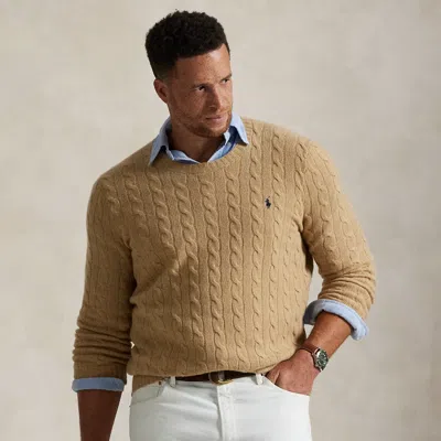 Polo Ralph Lauren Iconica Maglia A Trecce Lana E Cashmere. Regular-fit. Girocollo. Sweater In Nude