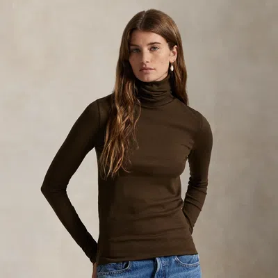 Ralph Lauren Turtleneck Cashmere Sweater In Brown