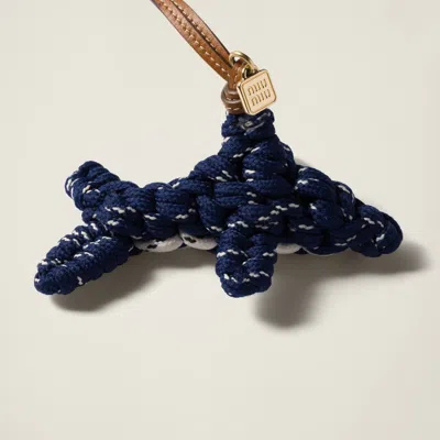 Miu Miu Cord And Leather Trick In Blue