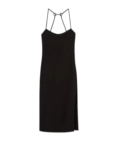 Gucci Backless Midi Dress Strappy Design In Black